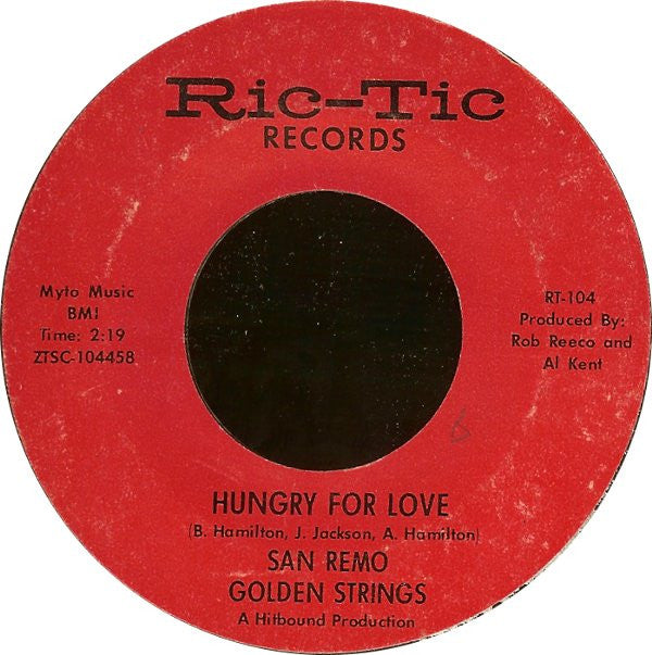 San Remo Golden Strings / Bob Wilson And San Remo Golden Strings : Hungry For Love / All Turned On (7", Single, Mono, Styrene, Ter)