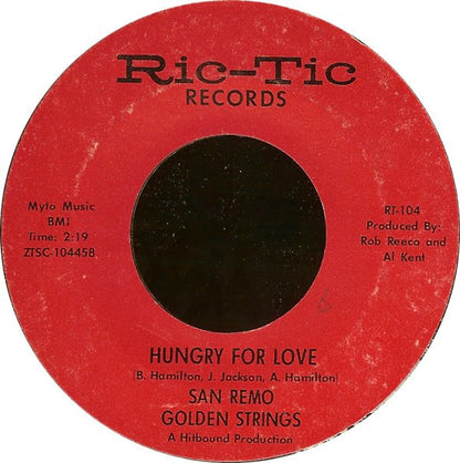 San Remo Golden Strings / Bob Wilson And San Remo Golden Strings : Hungry For Love / All Turned On (7", Single, Mono, Styrene, Ter)