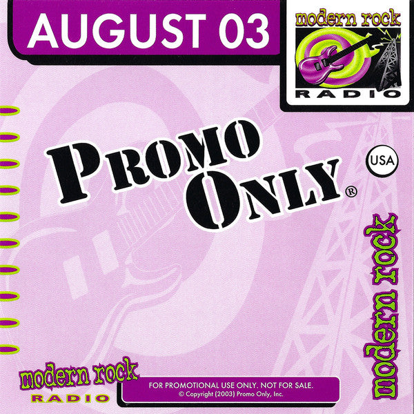 Various : Promo Only Modern Rock Radio: August 2003 (CD, Comp, Promo)