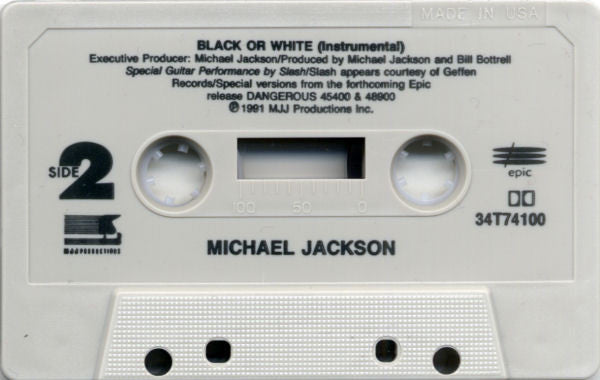 Michael Jackson : Black Or White (Cass, Single)