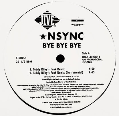*NSYNC : Bye Bye Bye (The Teddy Riley Remixes) (12", Promo)