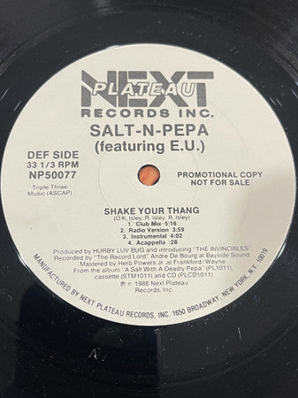 Salt 'N' Pepa : Shake Your Thang / Spinderella's Not A Fella (But A Girl DJ) (12", Promo)