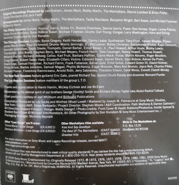 Manhattans : Love Songs (CD, Comp, RM)