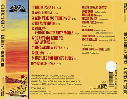 Sir Douglas Quintet : Live Texas Tornado (CD, Album, Promo, RM)