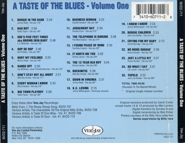 Various : A Taste Of The Blues - Volume One (CD, Comp, RM)