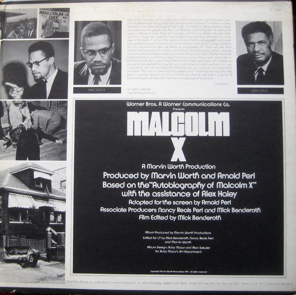 Various : Malcolm X (Music And Dialogue From The Original Sound Track Of The Motion Picture) (LP, Album, Gat)