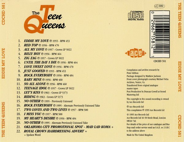 The Teen Queens : Eddie My Love (CD, Comp)