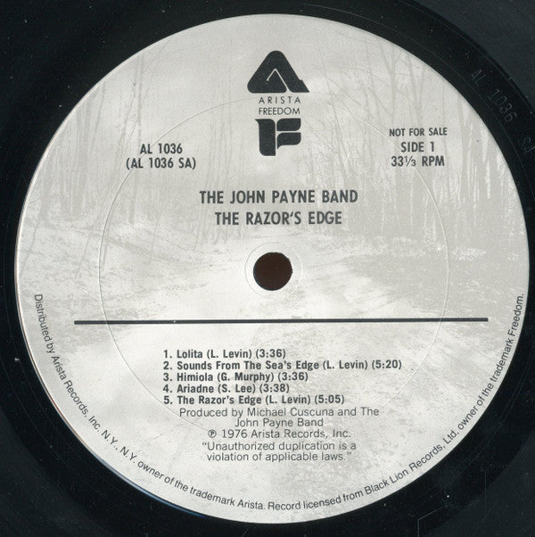 The John Payne Band : The Razor's Edge (LP, Album, Promo)