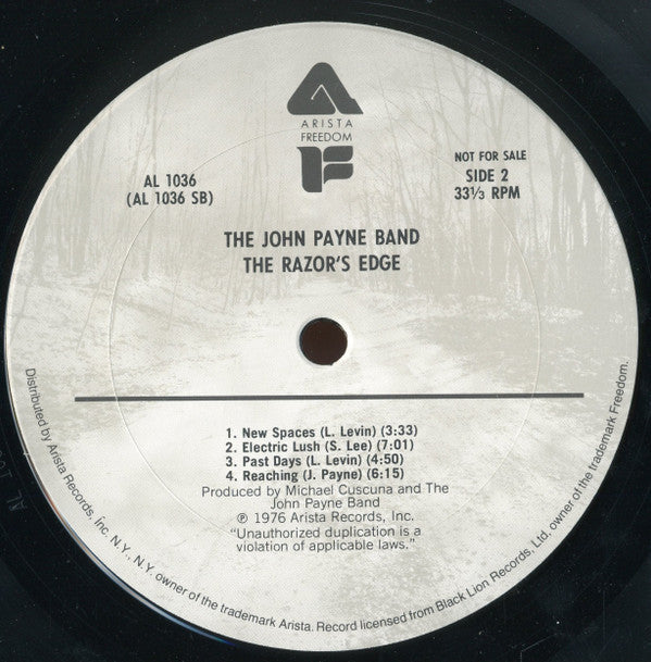 The John Payne Band : The Razor's Edge (LP, Album, Promo)