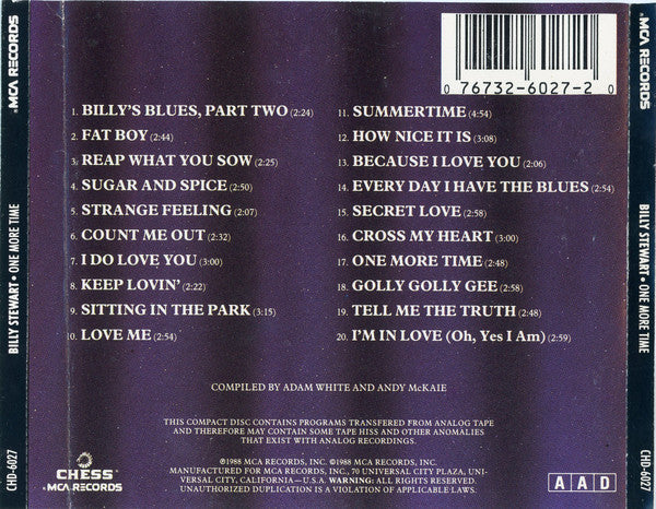 Billy Stewart : One More Time (The Chess Years) (CD, Comp, RP)