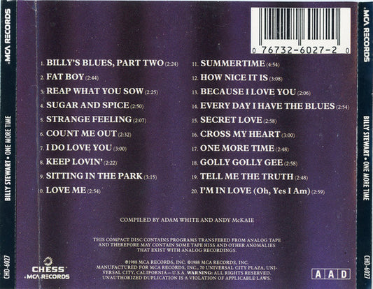 Billy Stewart : One More Time (The Chess Years) (CD, Comp, RP)