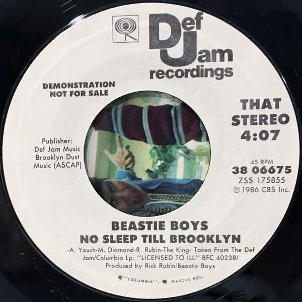 Beastie Boys : She's Crafty / No Sleep Till Brooklyn (7", Single, Promo, Styrene)