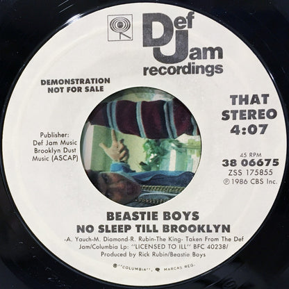 Beastie Boys : She's Crafty / No Sleep Till Brooklyn (7", Single, Promo, Styrene)