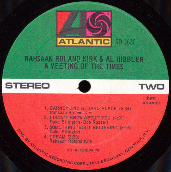 Roland Kirk & Al Hibbler : A Meeting Of The Times (LP, Album, Pre)