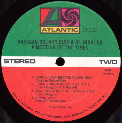 Roland Kirk & Al Hibbler : A Meeting Of The Times (LP, Album, Pre)