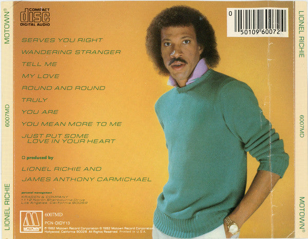 Lionel Richie : Lionel Richie (CD, Album, Club, RE, CRC)