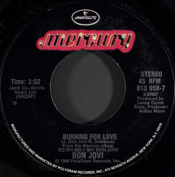 Bon Jovi : She Don't Know Me (7", Single, Styrene)