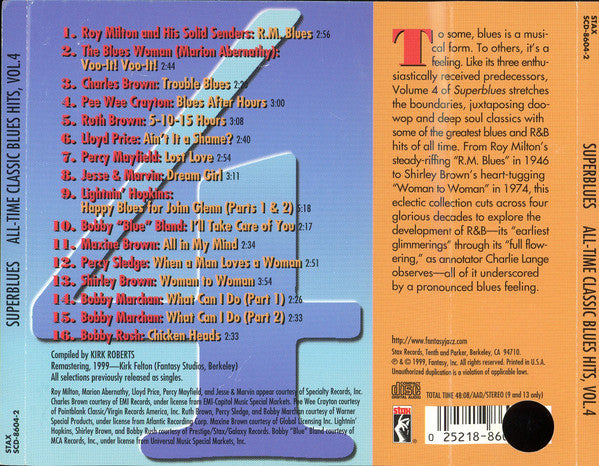 Various : Superblues, Vol. 4 All-Time Classic Blues Hits (CD, Comp, Promo)