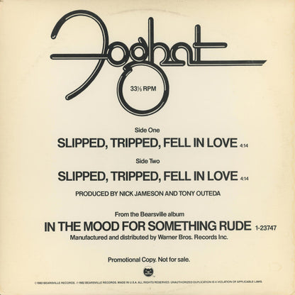 Foghat : Slipped, Tripped, Fell In Love (12", Promo)