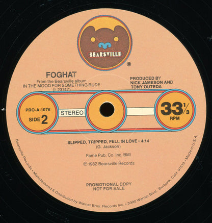 Foghat : Slipped, Tripped, Fell In Love (12", Promo)