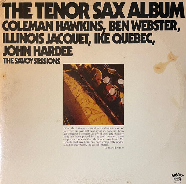 Coleman Hawkins, Ben Webster, Illinois Jacquet, Ike Quebec, John Hardee : The Tenor Sax Album (2xLP, Comp, Club, CRC)