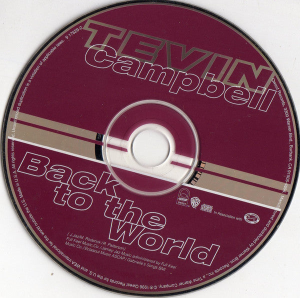 Tevin Campbell : Back To The World (CD, Single)