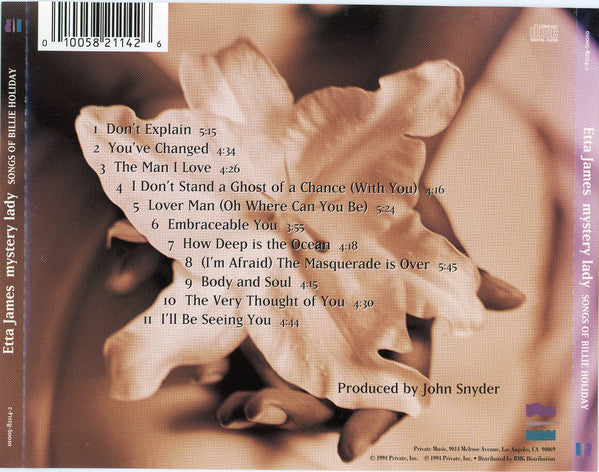 Etta James : Mystery Lady: Songs Of Billie Holiday (CD, Album, Hun)