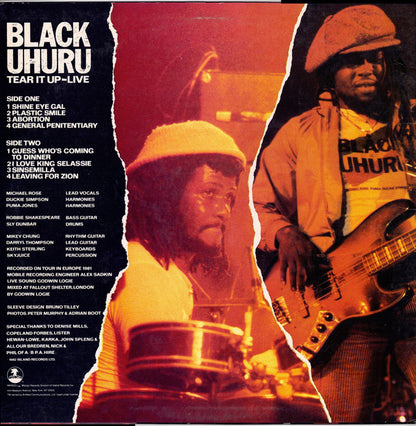 Black Uhuru : Tear It Up - Live (LP, PRC)