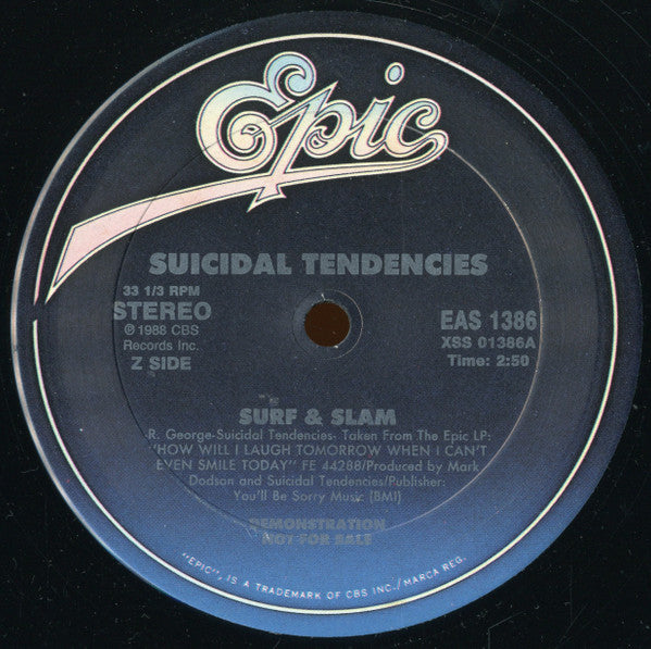 Suicidal Tendencies : Surf & Slam b/w Pledge Your Allegiance (12", Promo)