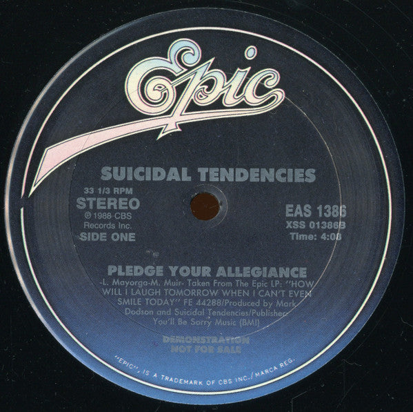 Suicidal Tendencies : Surf & Slam b/w Pledge Your Allegiance (12", Promo)
