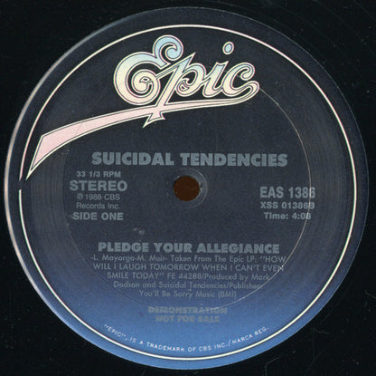 Suicidal Tendencies : Surf & Slam b/w Pledge Your Allegiance (12", Promo)