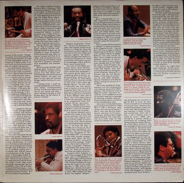 Various : The Young Lions - A Concert Of New Music Played By Seventeen Exceptional Young Musicians - The Kool Jazz Festival June 30, 1982 (2xLP, Album, Gat)