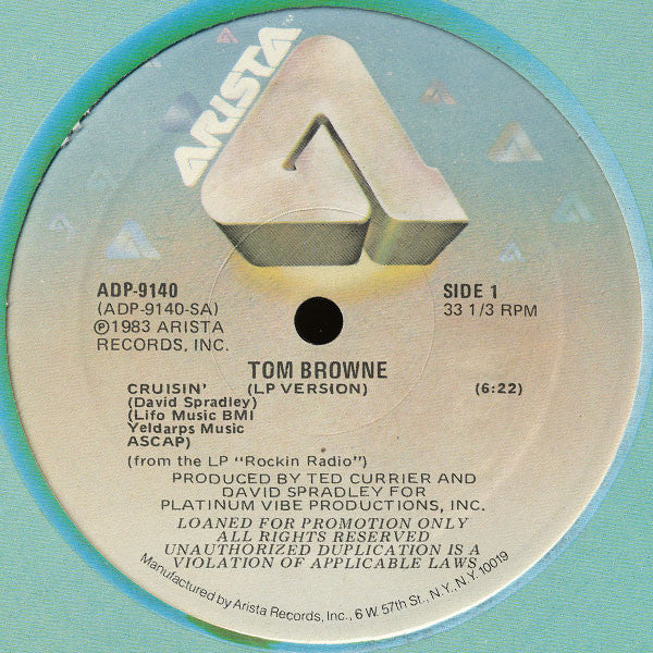Tom Browne : Crusin' (12", Promo)