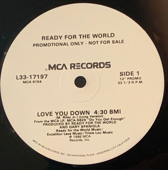 Ready For The World : Love You Down (12", Single, Promo)