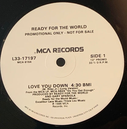 Ready For The World : Love You Down (12", Single, Promo)