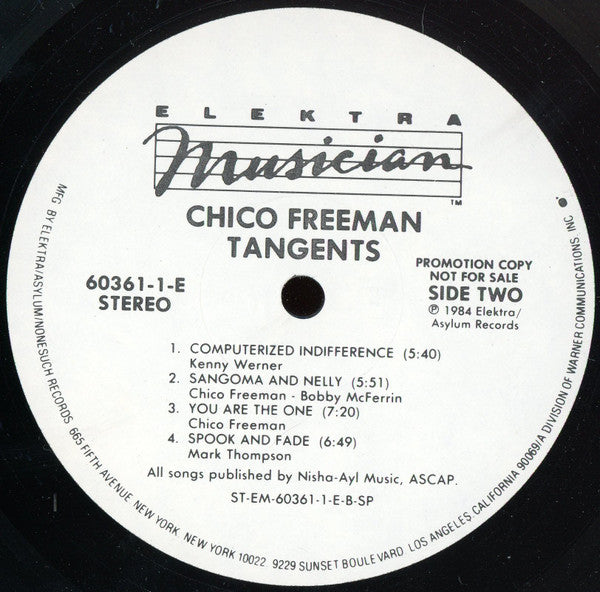Chico Freeman Featuring Bobby McFerrin : Tangents (LP, Album, Promo, SP)
