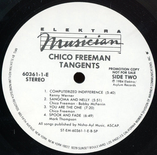 Chico Freeman Featuring Bobby McFerrin : Tangents (LP, Album, Promo, SP)