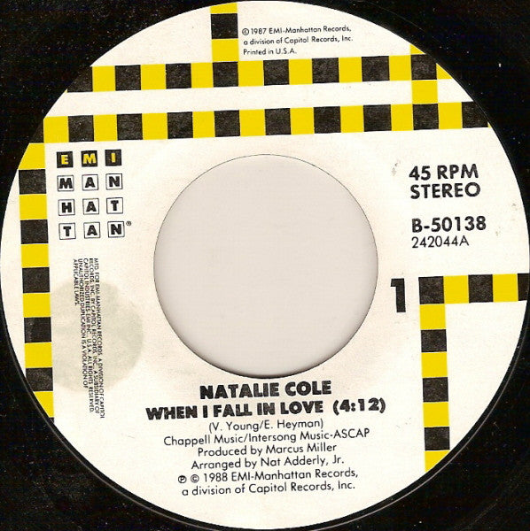 Natalie Cole : When I Fall In Love (7")