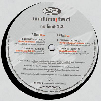 2 Unlimited : No Limit 2.3 (12", Single)