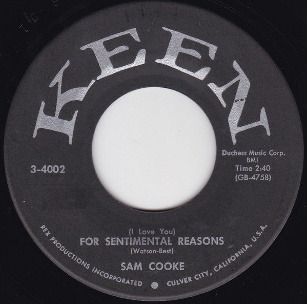 Sam Cooke : Desire Me / (I Love You) For Sentimental Reasons  (7", Single, Scr)
