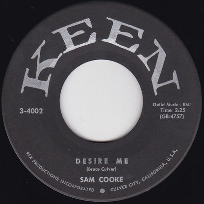 Sam Cooke : Desire Me / (I Love You) For Sentimental Reasons  (7", Single, Scr)