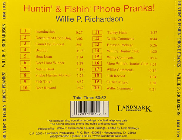 Willie P. Richardson : Huntin’ & Fishin’ Phone Pranks (CD, Album)