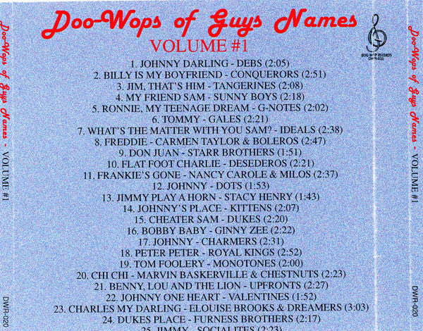 Various : Doo-Wops Of Guys Names Volume #1 (CDr, Comp)