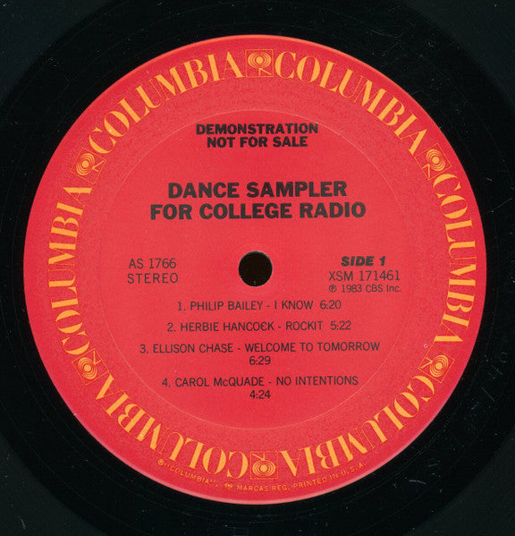 Various : Dance Sampler For College Radio (LP, Promo, Smplr)