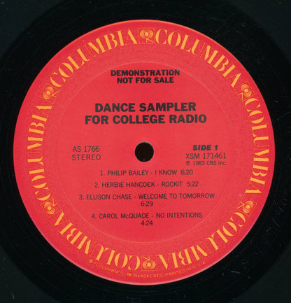 Various : Dance Sampler For College Radio (LP, Promo, Smplr)