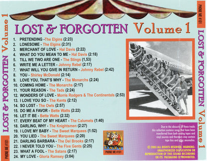 Various : Lost & Forgotten Volume 1 (CD, Comp)