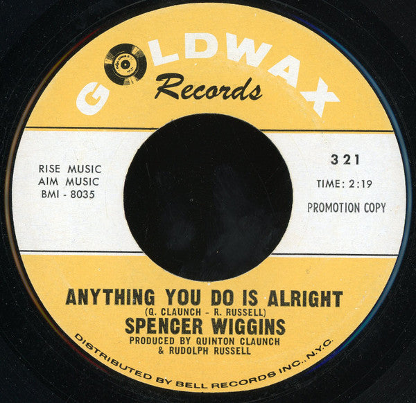 Spencer Wiggins : Up Tight Good Woman / Anything You Do Is All Right (7", Single, Promo)