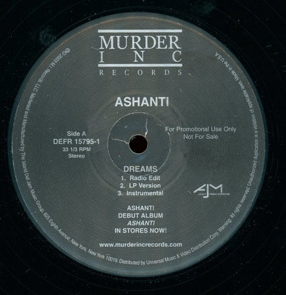 Ashanti : Dreams / Voodoo (12", Single, Promo)