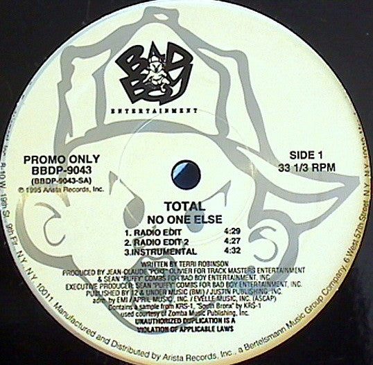Total : No One Else (12", Promo, DMM)