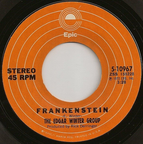 The Edgar Winter Group : Frankenstein (7", Single, RP, Styrene, Pit)